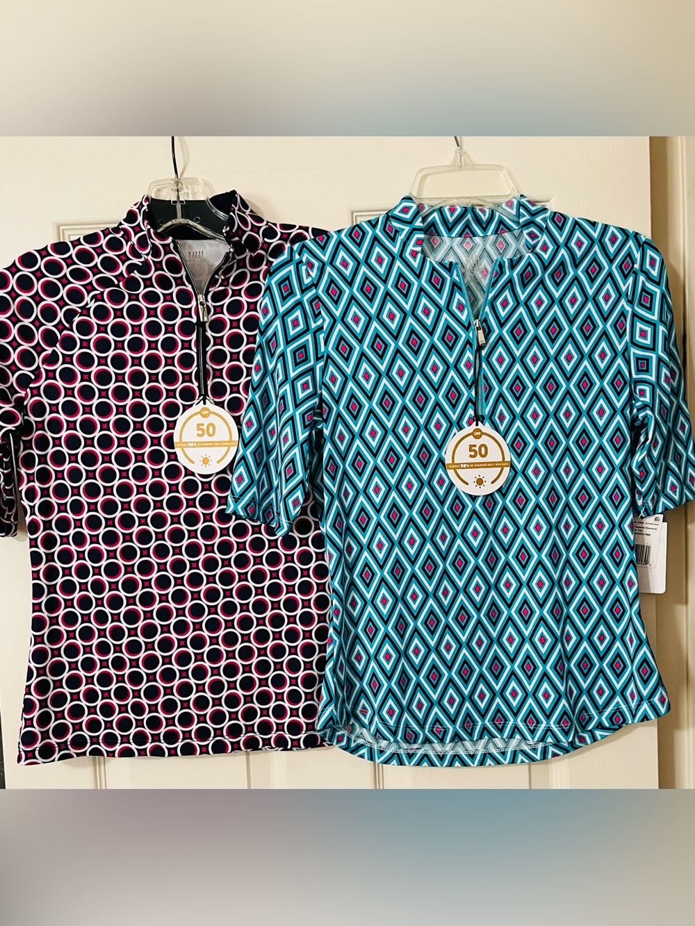 Tail White Label Short Sleeve Quarter Zip Golf Tee Bundle Of Two UPF 50+ NWT